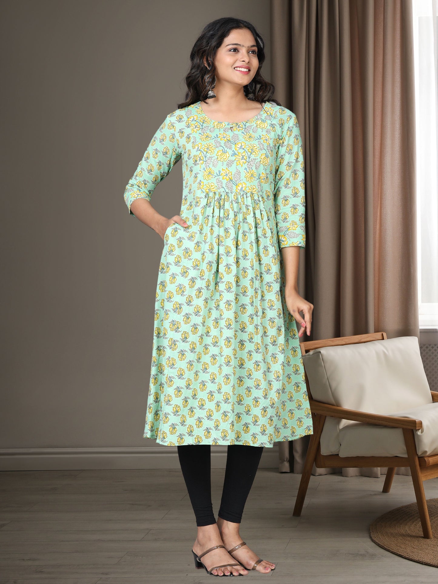 Cotton Block Printed Long Kurta
