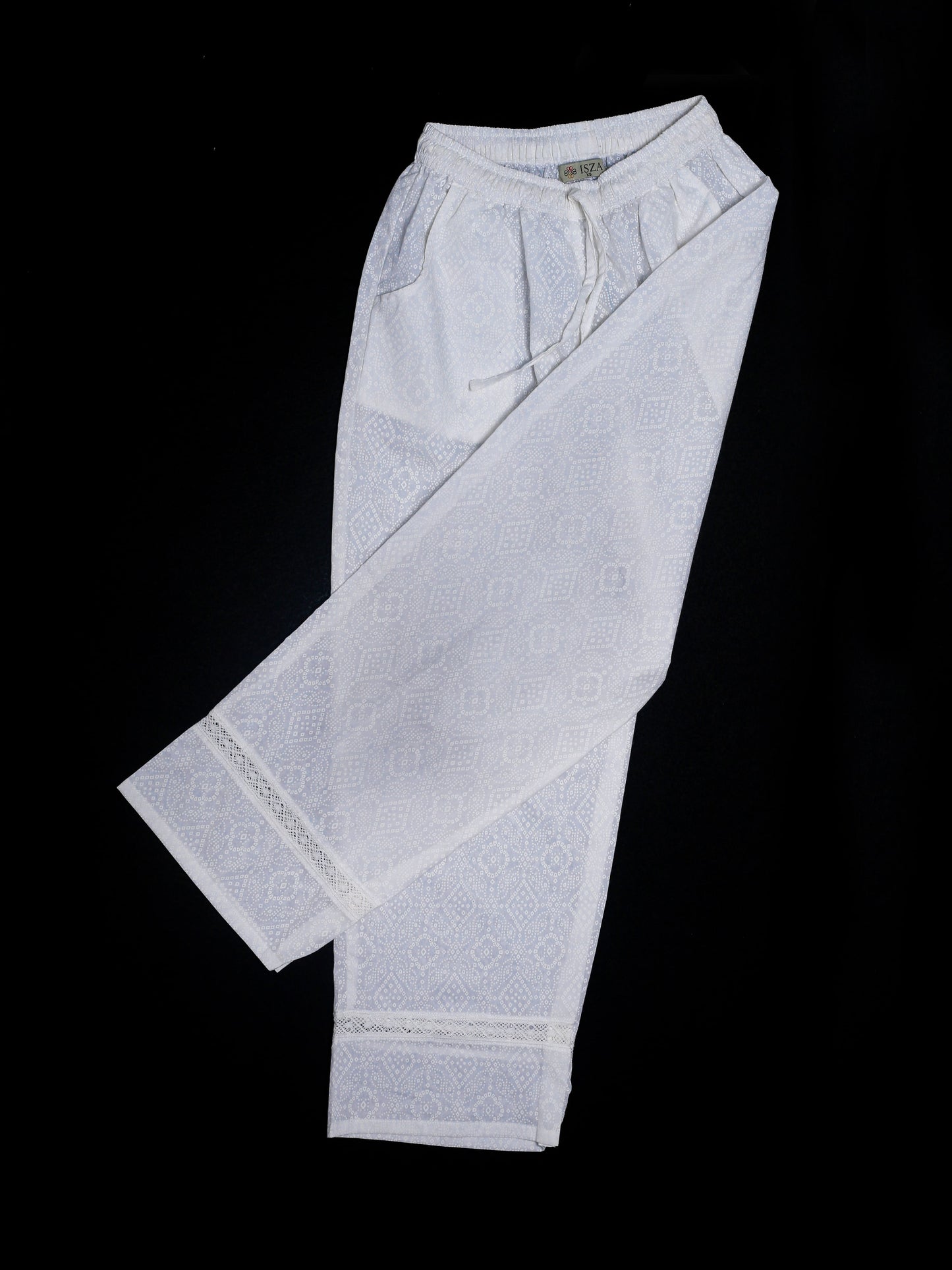 Cotton Printed White Pant