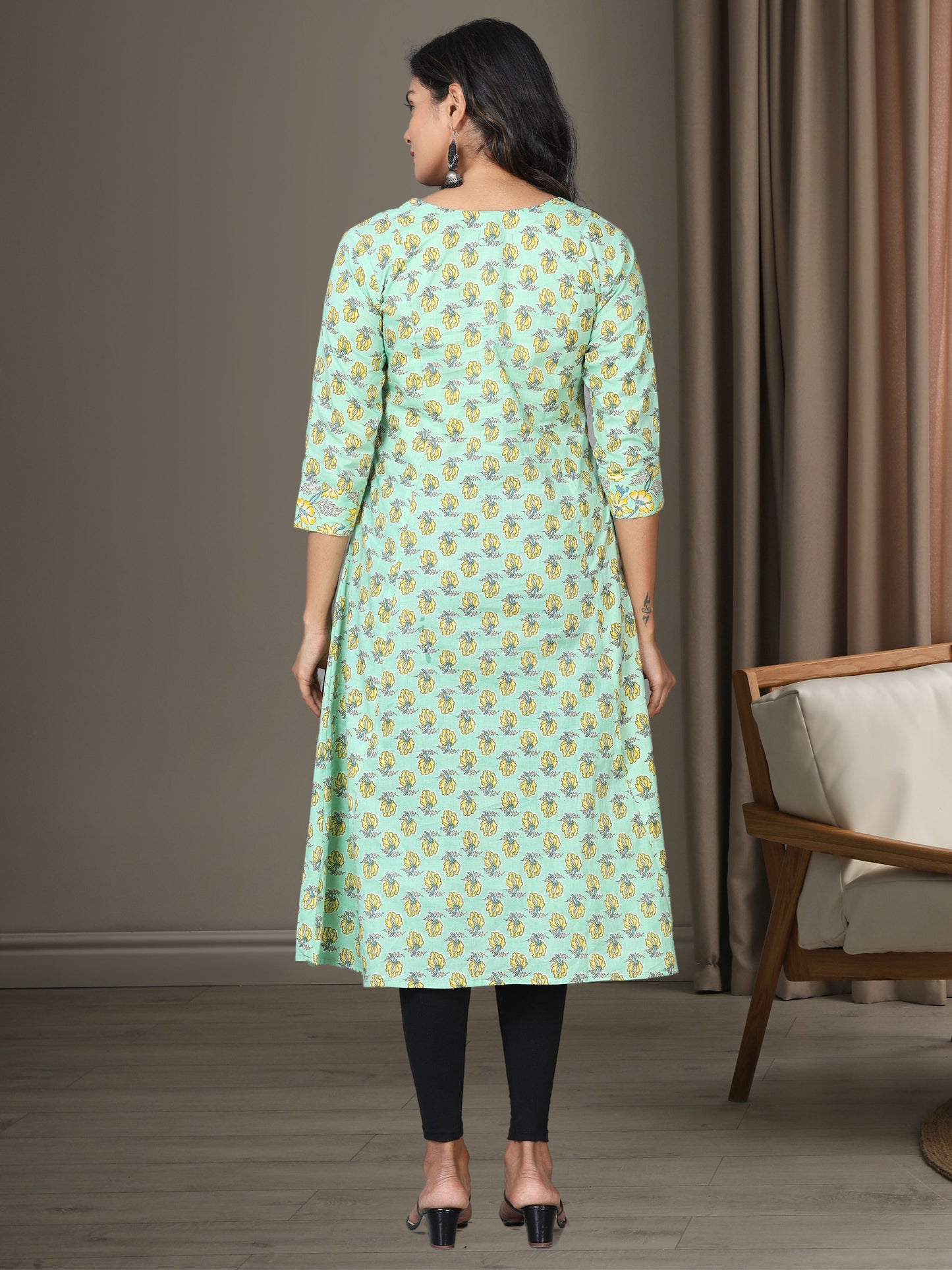 Cotton Block Printed Long Kurta