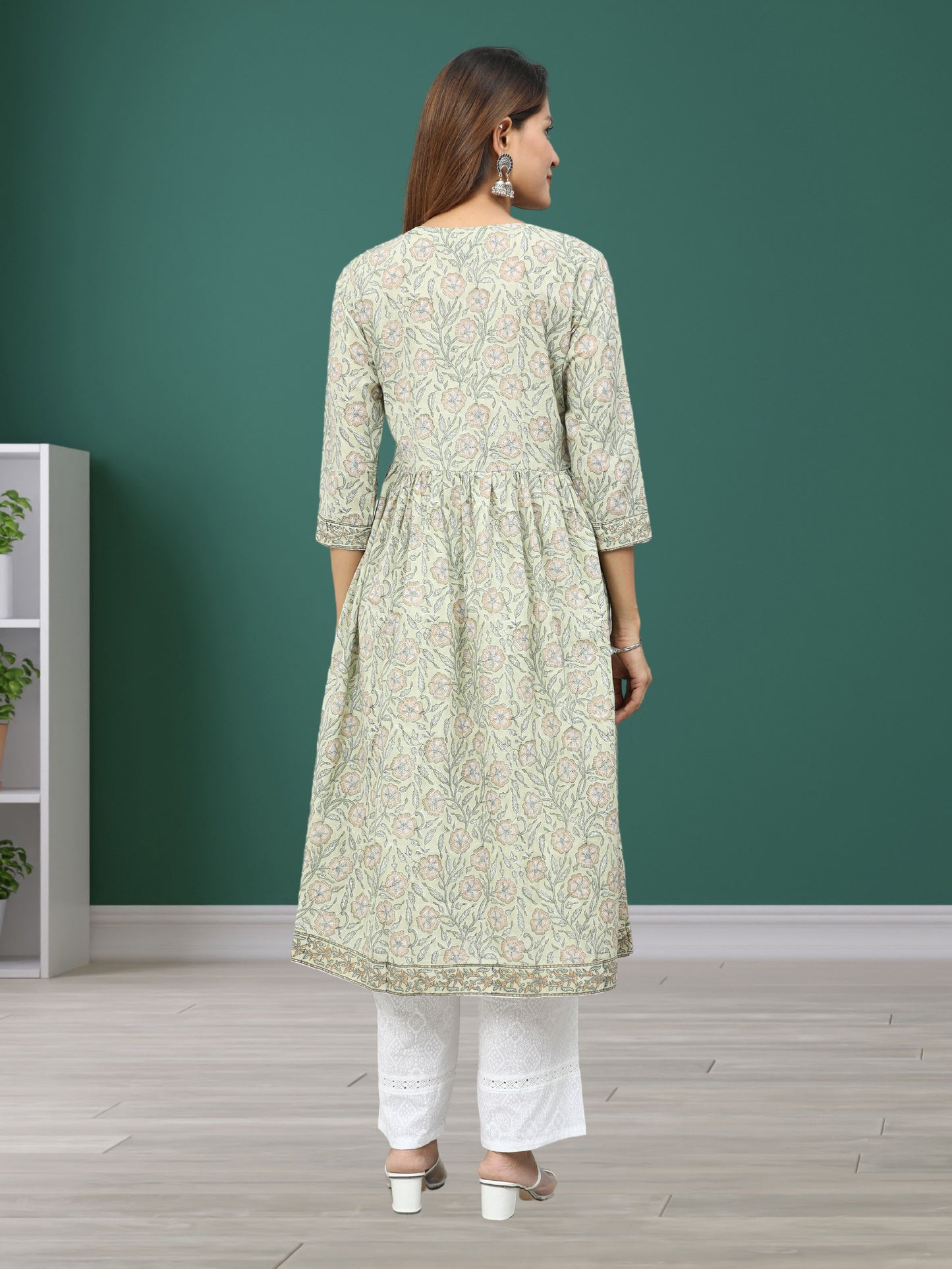 Cotton Mughal Block Printed Long Kurta