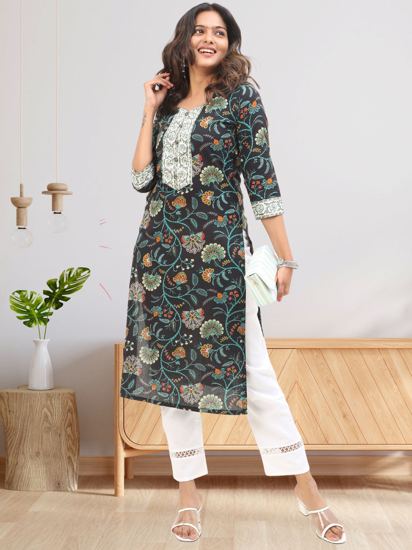 Cotton Block Printed Long Kurta