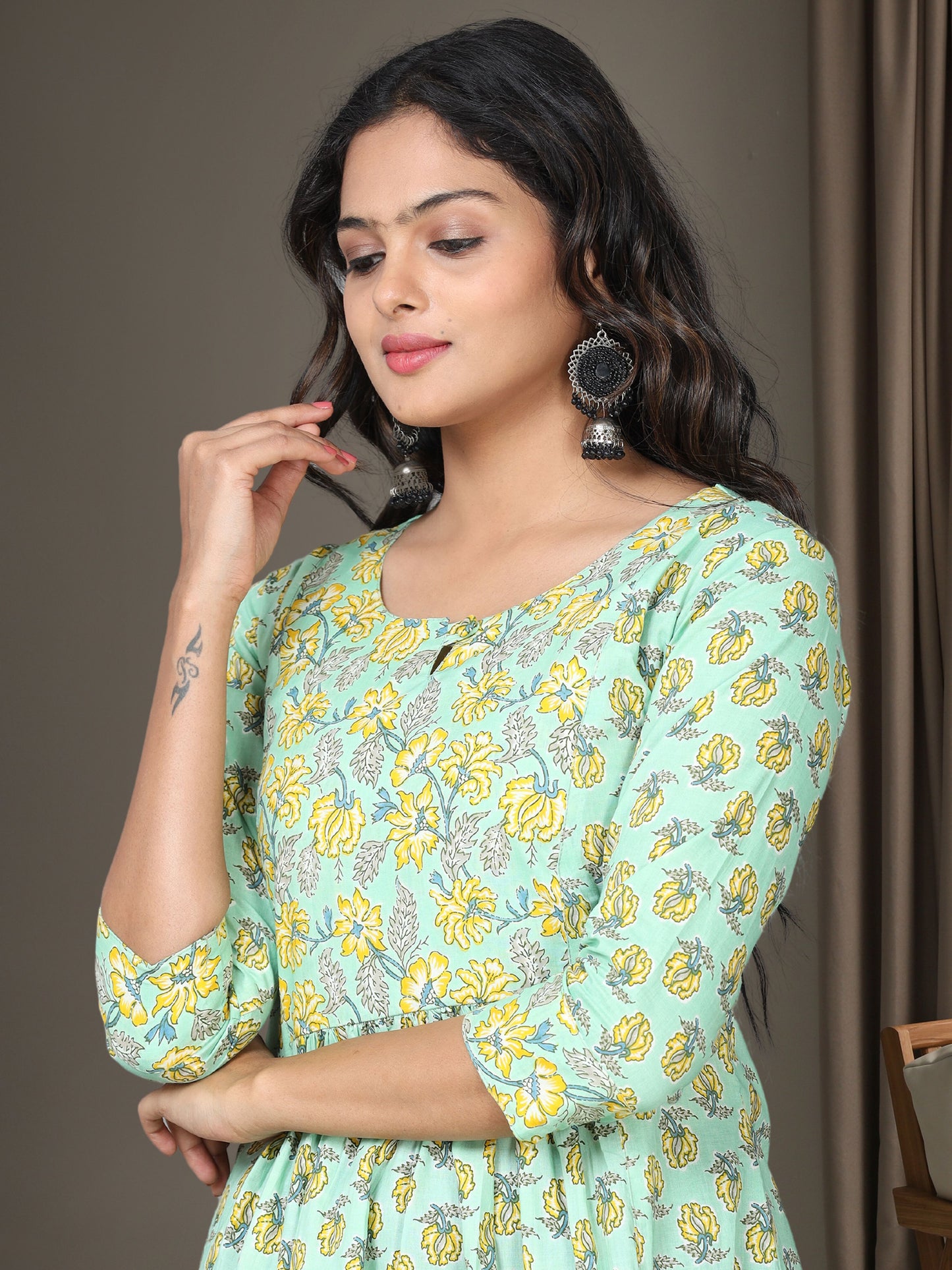 Cotton Block Printed Long Kurta