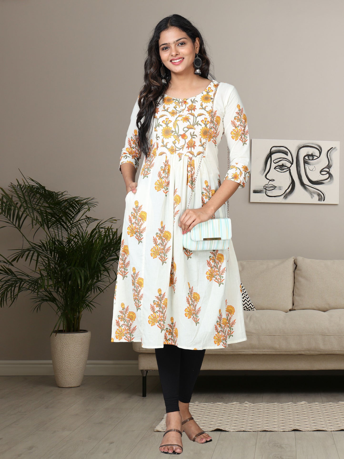 Cotton Block Printed Long Kurta