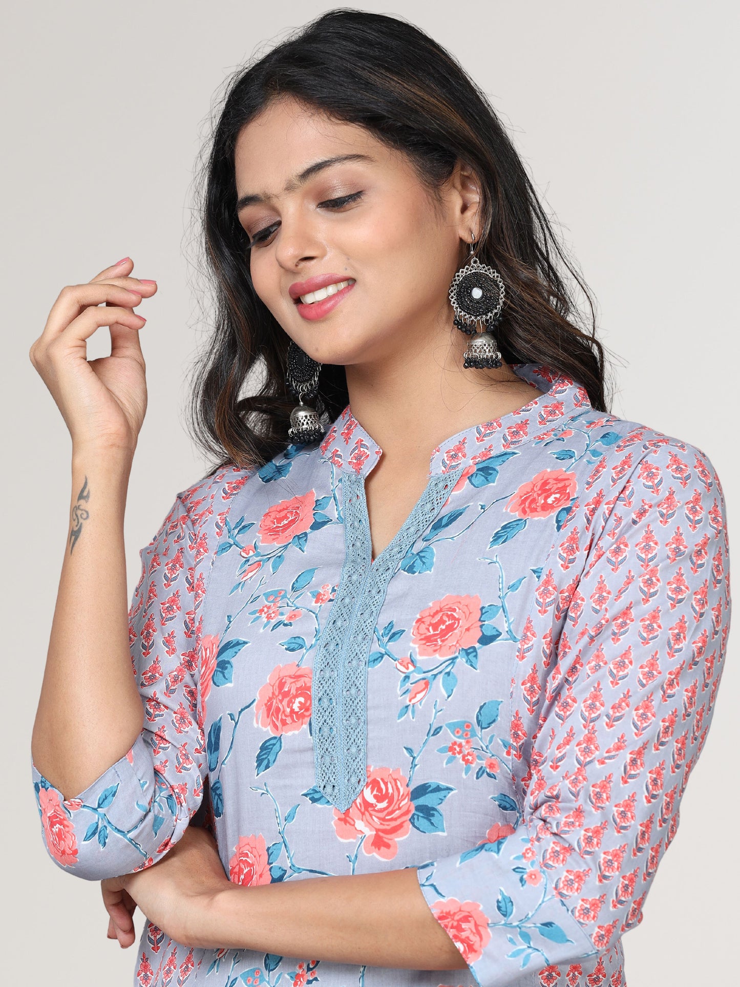 Cotton Block Printed Long Kurta