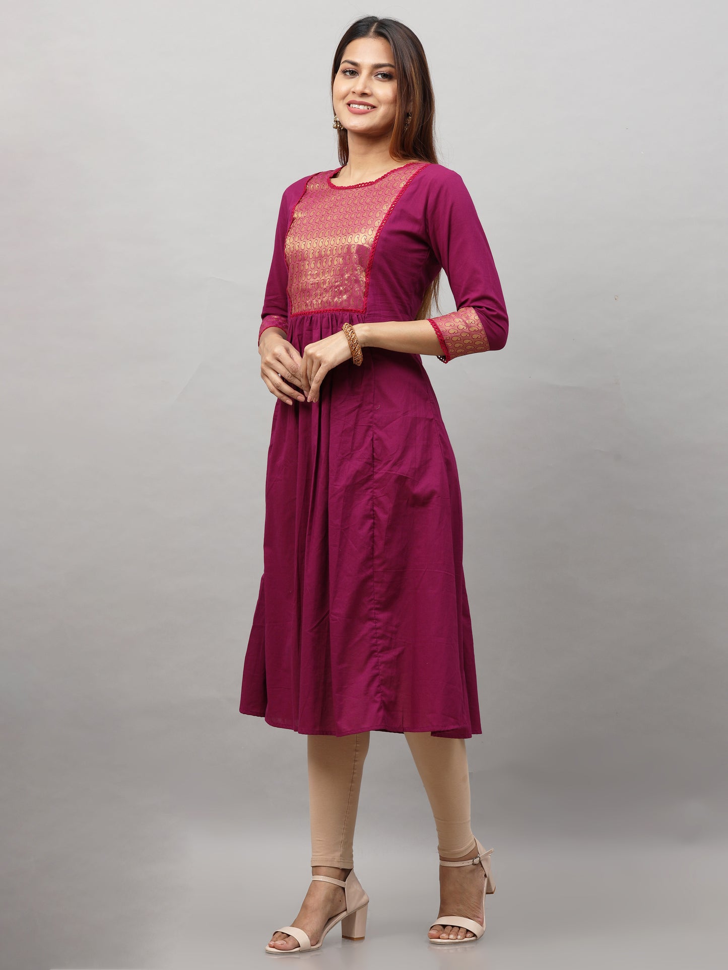 Cotton Jacquard Designed Long Kurta