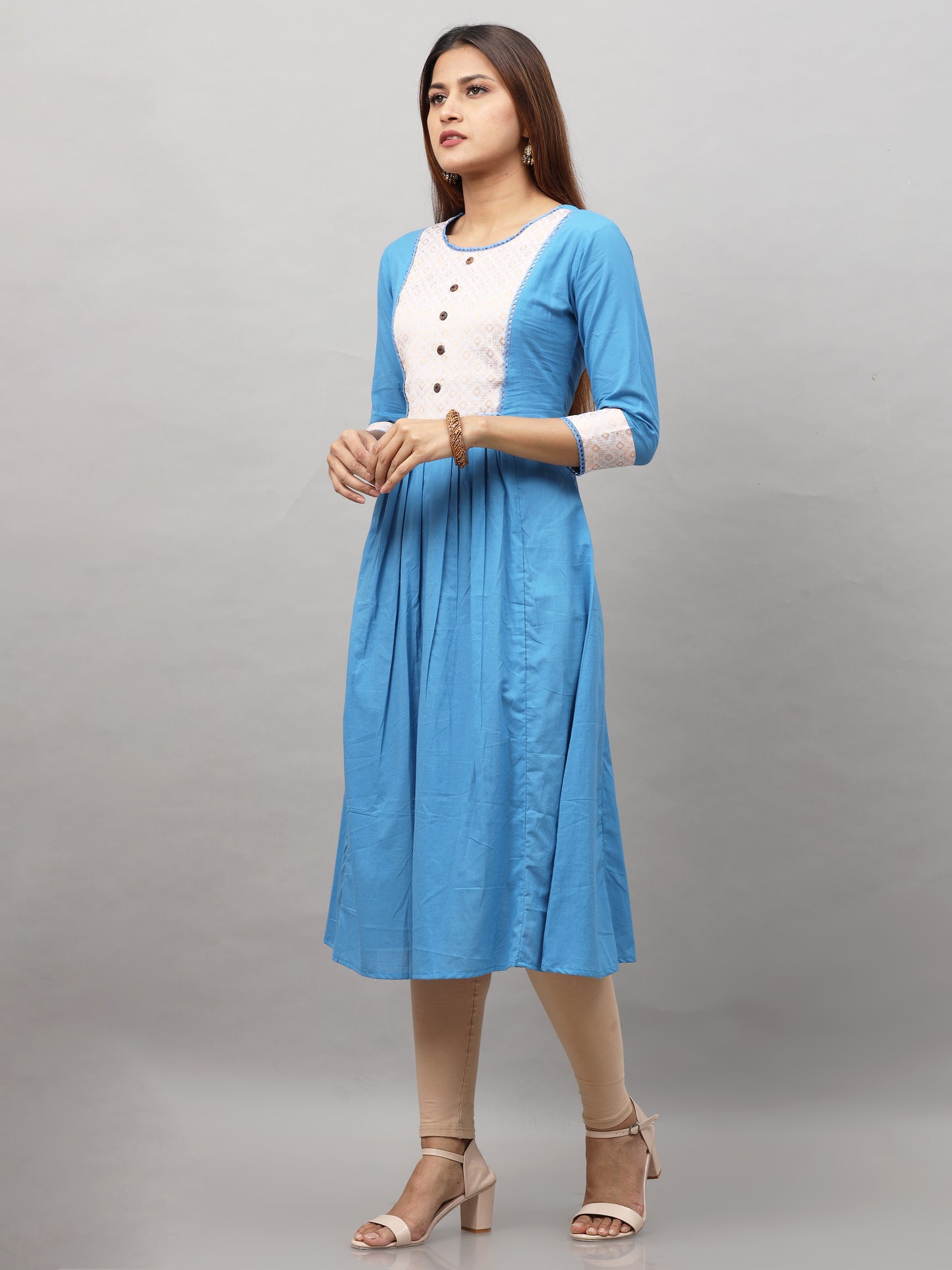 Cotton Jacquard Designed Long Kurta