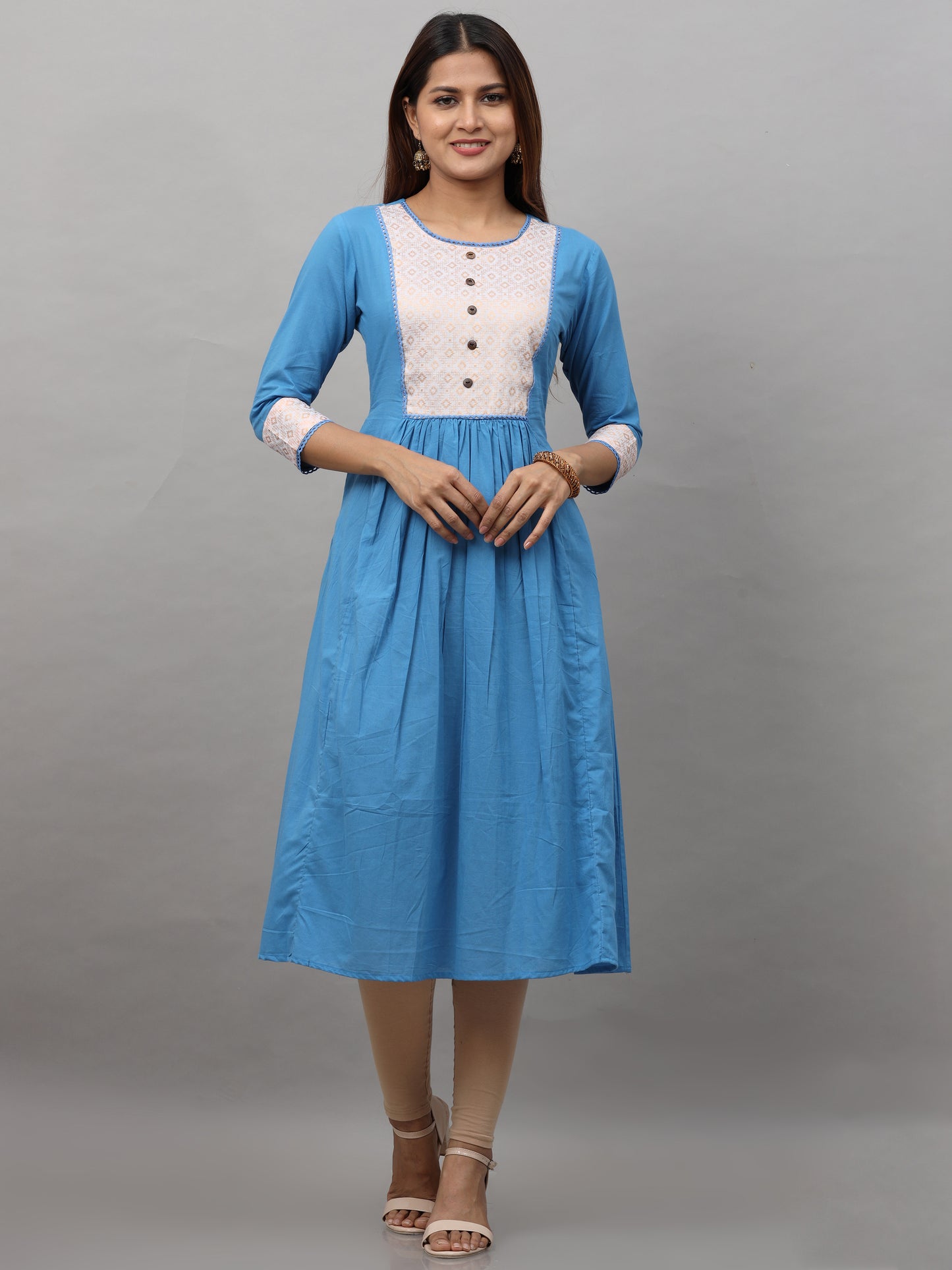 Cotton Jacquard Designed Long Kurta
