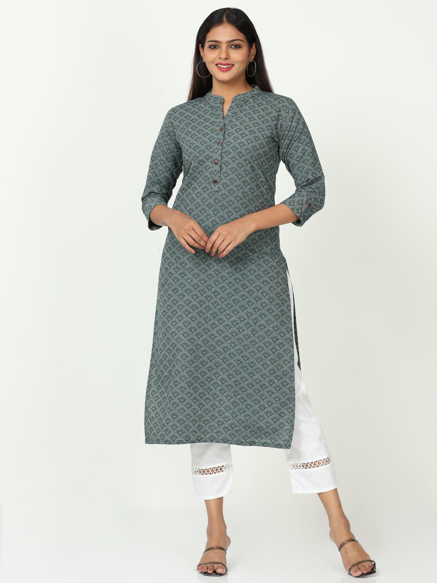 cotton jacquard long kurta