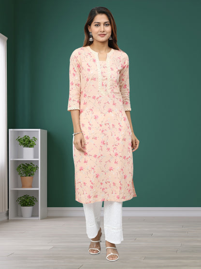 Cotton Discharge Printed Long Kurta