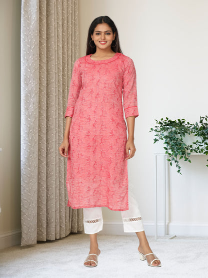 Cotton Jacquard Long Kurta