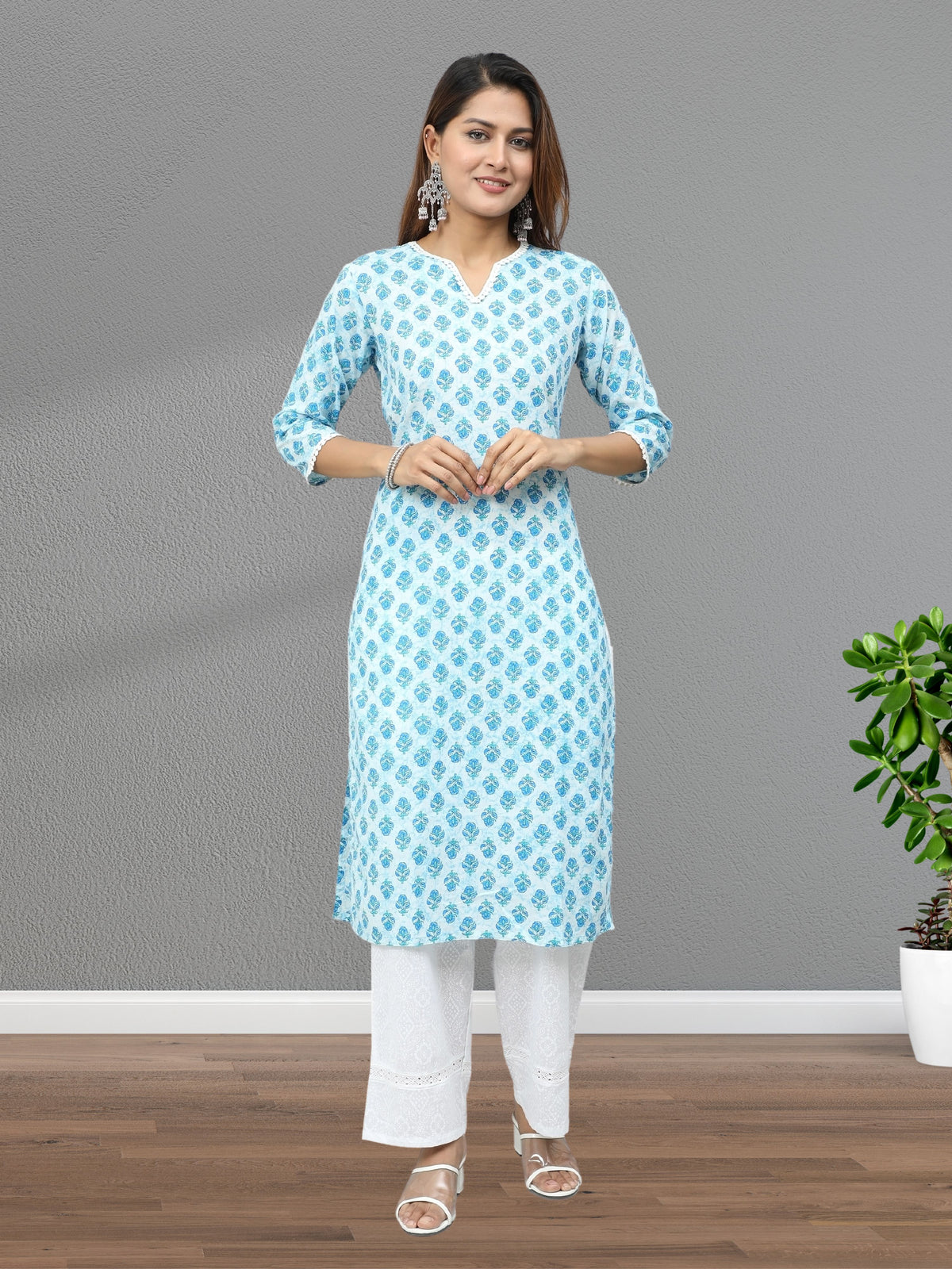 Cotton Block Printed Long Kurta