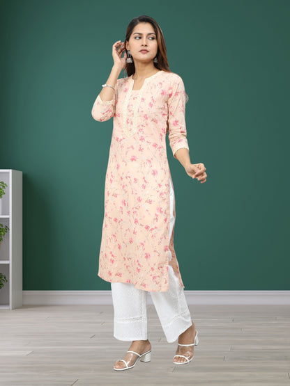 Cotton Discharge Printed Long Kurta