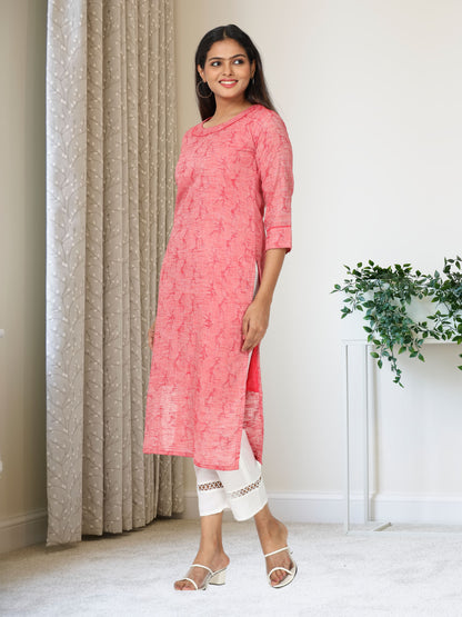 Cotton Jacquard Long Kurta