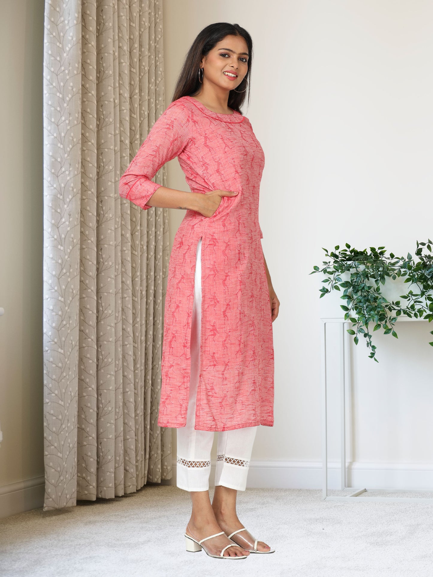 Cotton Jacquard Long Kurta