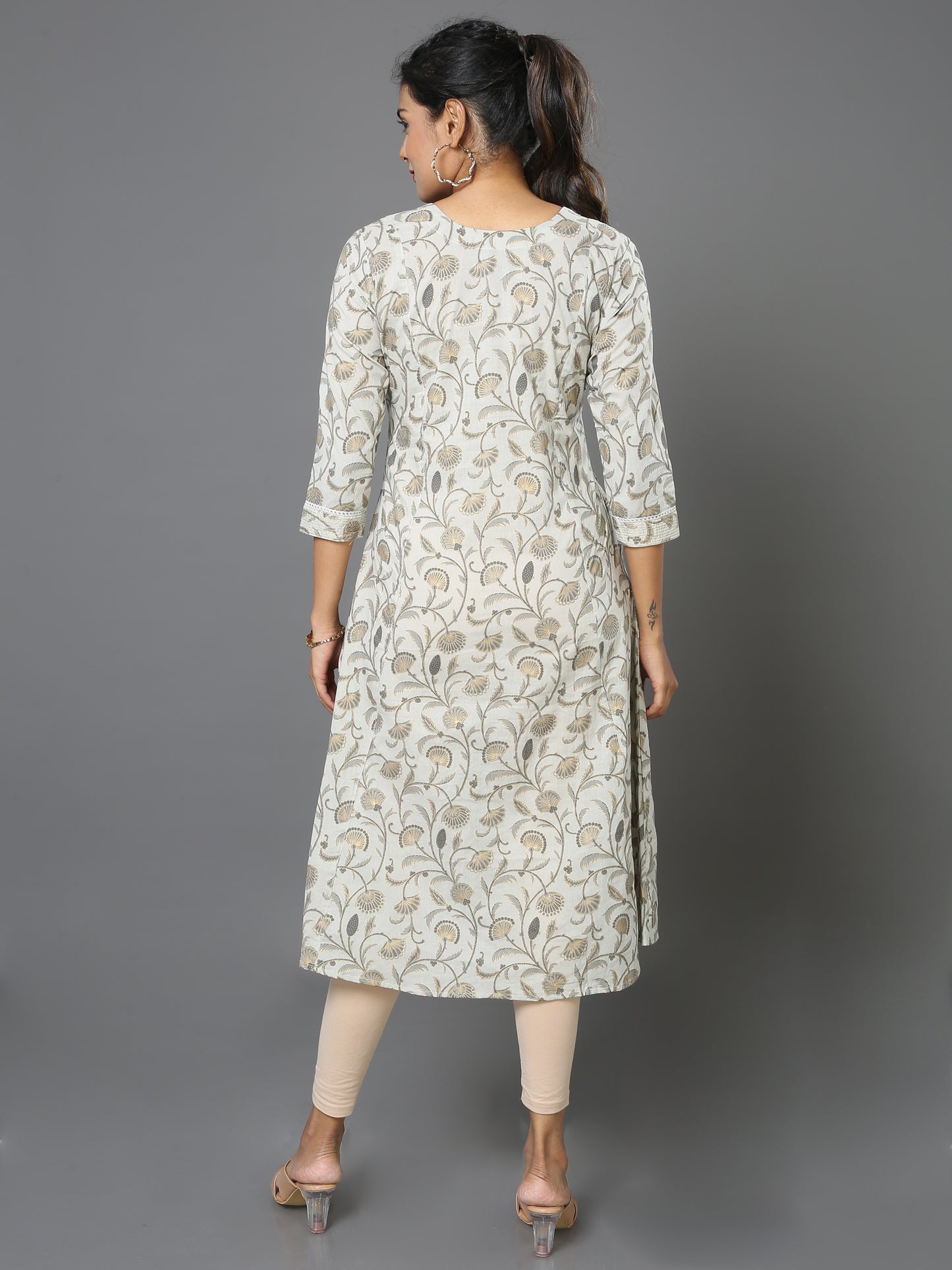 Cotton Block Printed Embroidered Long Kurta