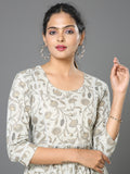 Cotton Block Printed Embroidered Long Kurta