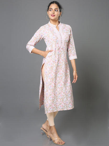 Cotton Block Printed Long Kurta