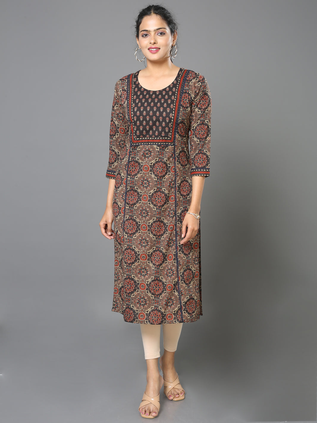 ISZA | Cotton Block Printed Kurta | Embroidered Kurtis Suits for Women