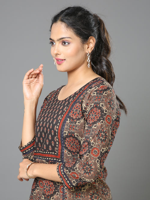 Cotton Ajrakh Long Kurta