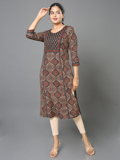 Cotton Ajrakh Long Kurta