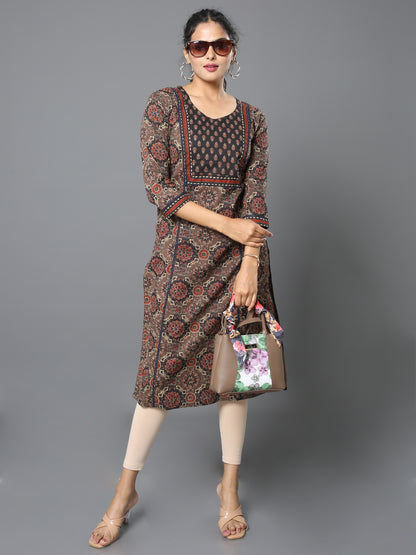 Cotton Ajrakh Long Kurta