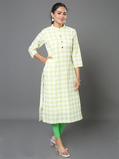 Cotton Check Long kurta