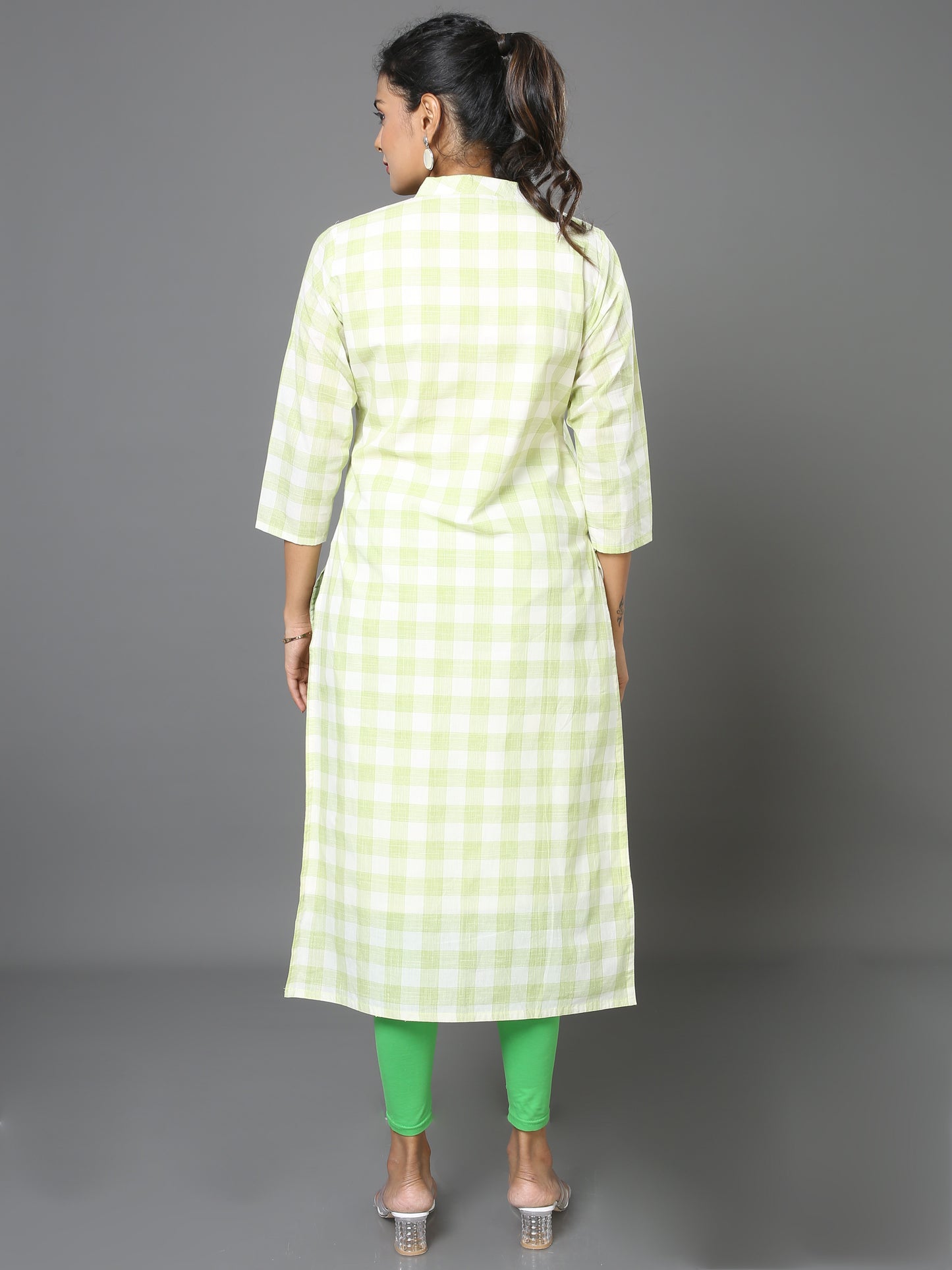 Cotton Check Long kurta