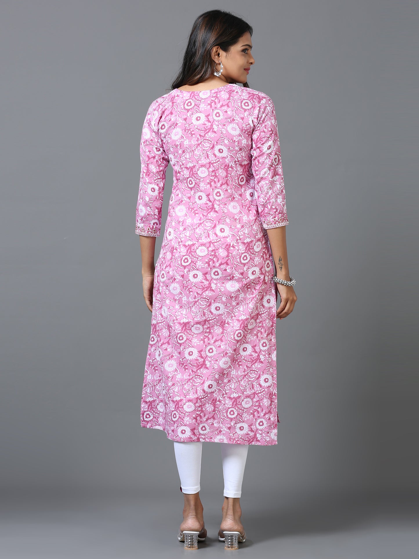 Cotton Embroidery Block Printed Long Kurta