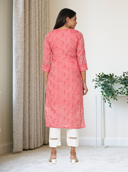 Cotton Jacquard Long Kurta