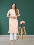 Cotton Discharge Printed Long Kurta