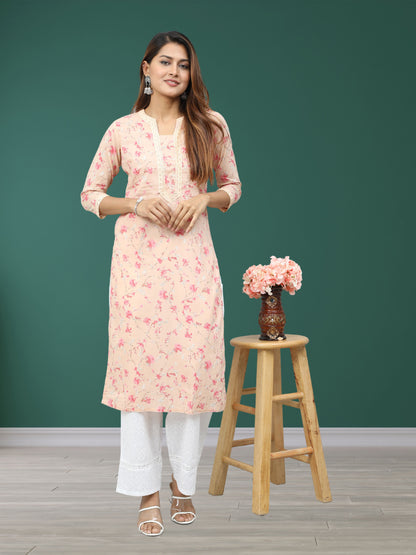 Cotton Discharge Printed Long Kurta