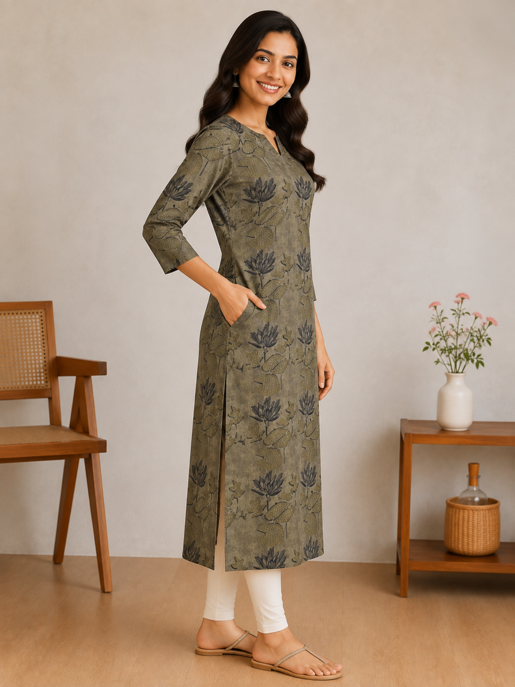 Padma Cotton Printed Long Kurta