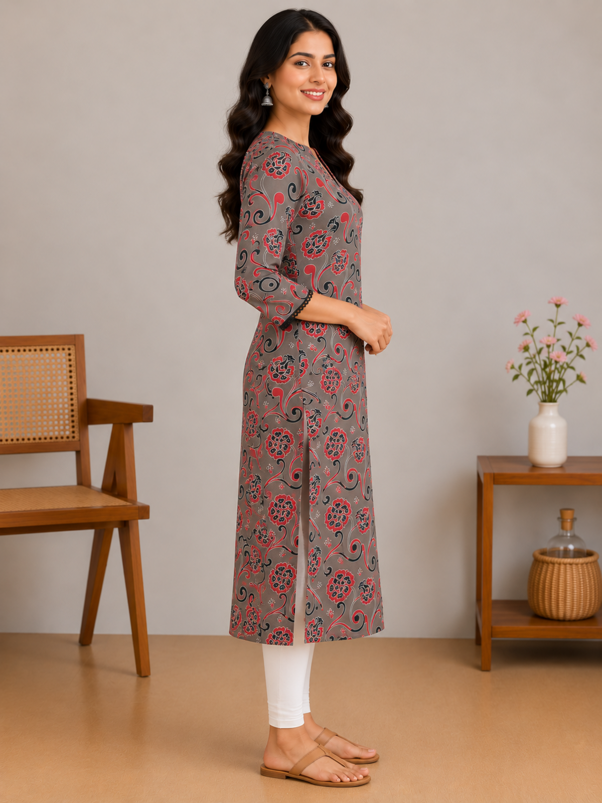 Riwa Cotton Printed Long Kurta