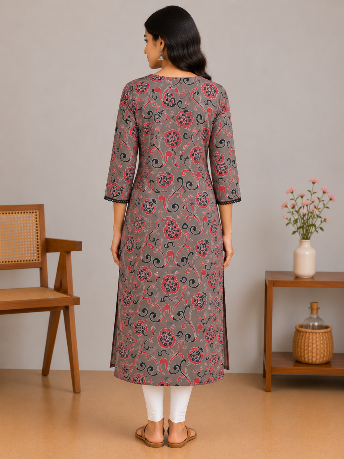 Riwa Cotton Printed Long Kurta
