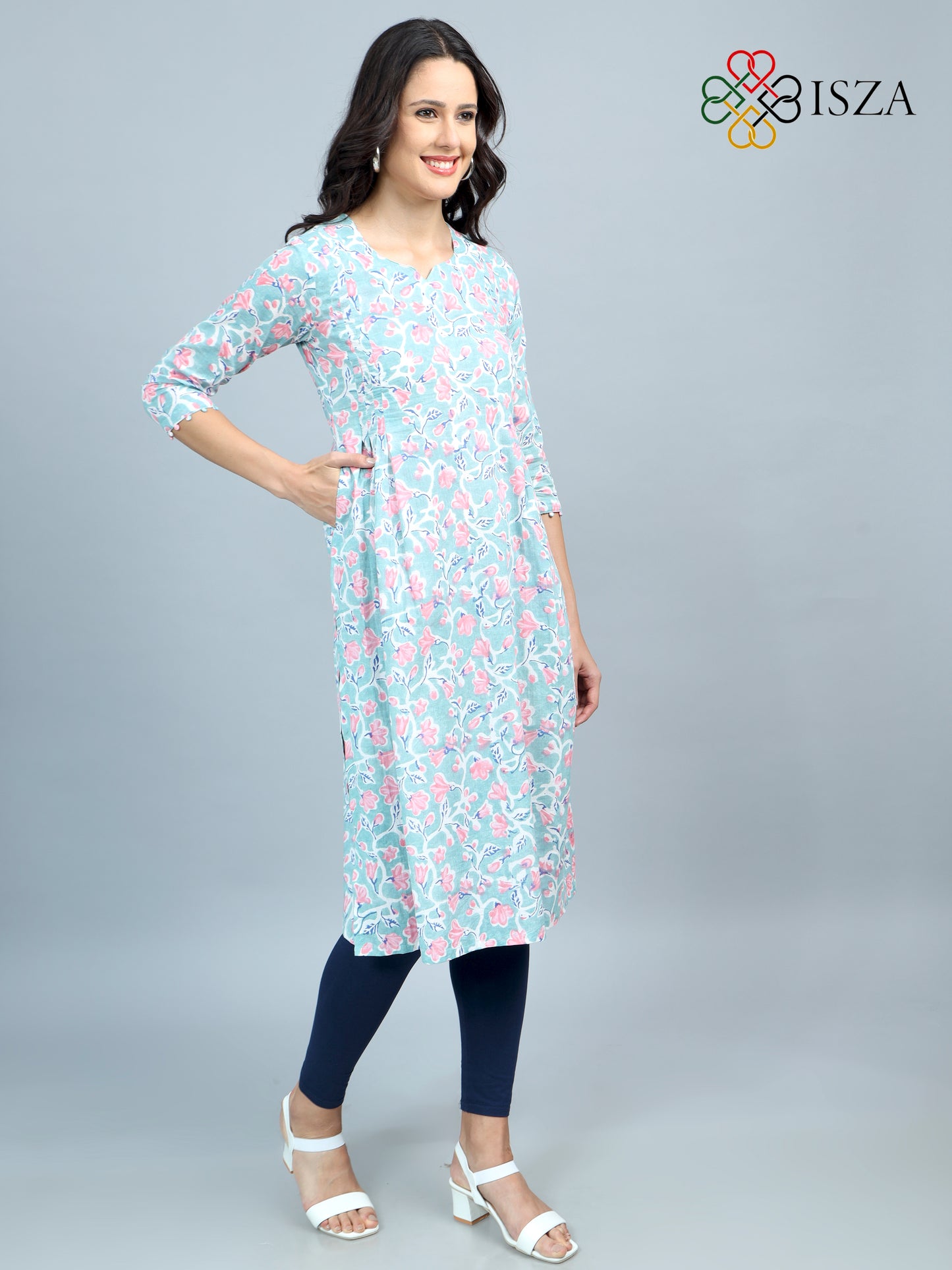 Cotton Block Printed Front Loop Kurta