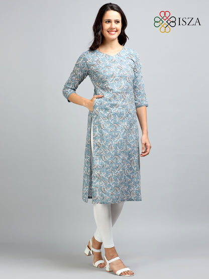 Cotton Block Printed Long Kurta