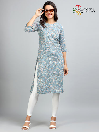 Cotton Block Printed Long Kurta