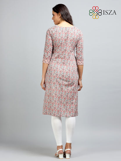 Cotton Block Printed Long Kurta