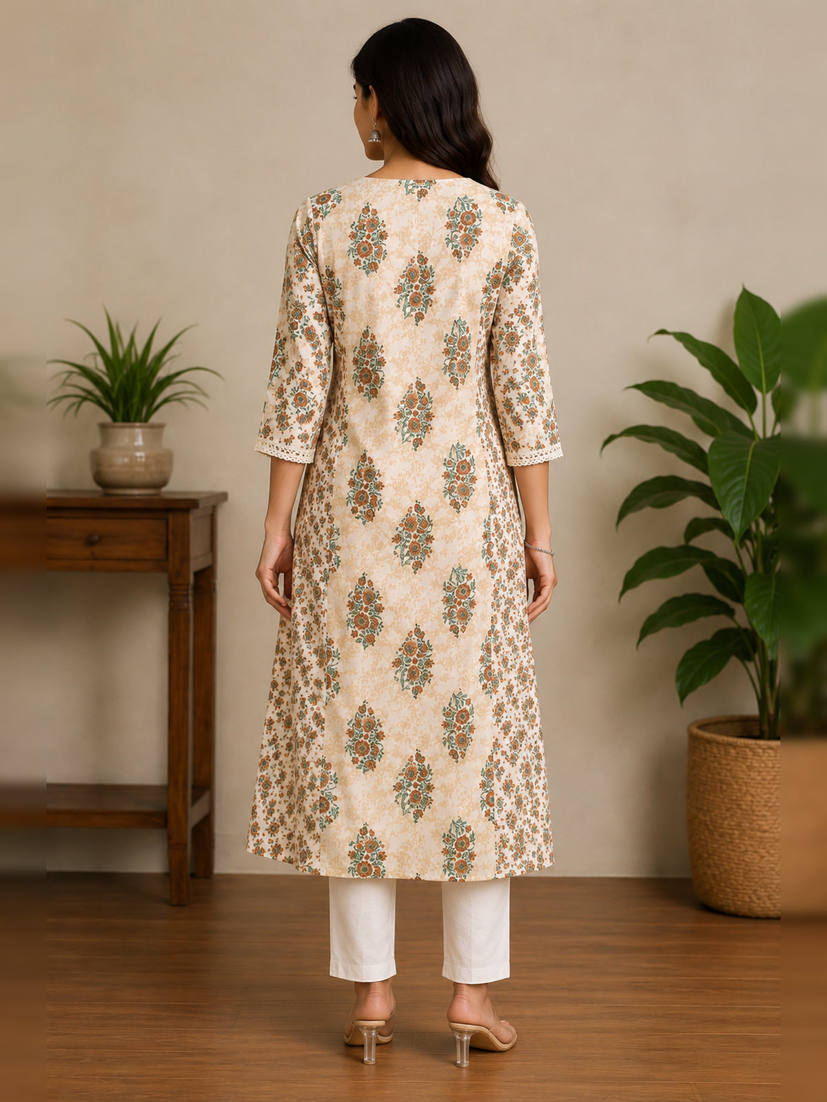 Aarini Cotton Printed Princes Cut Long Kurta