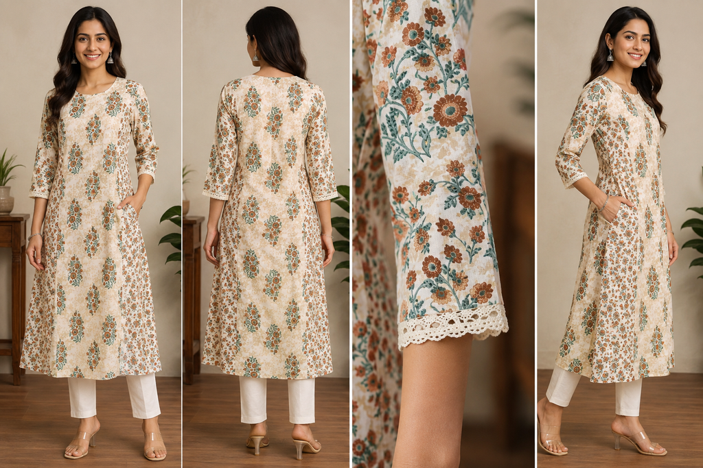 Aarini Cotton Printed Long Kurta