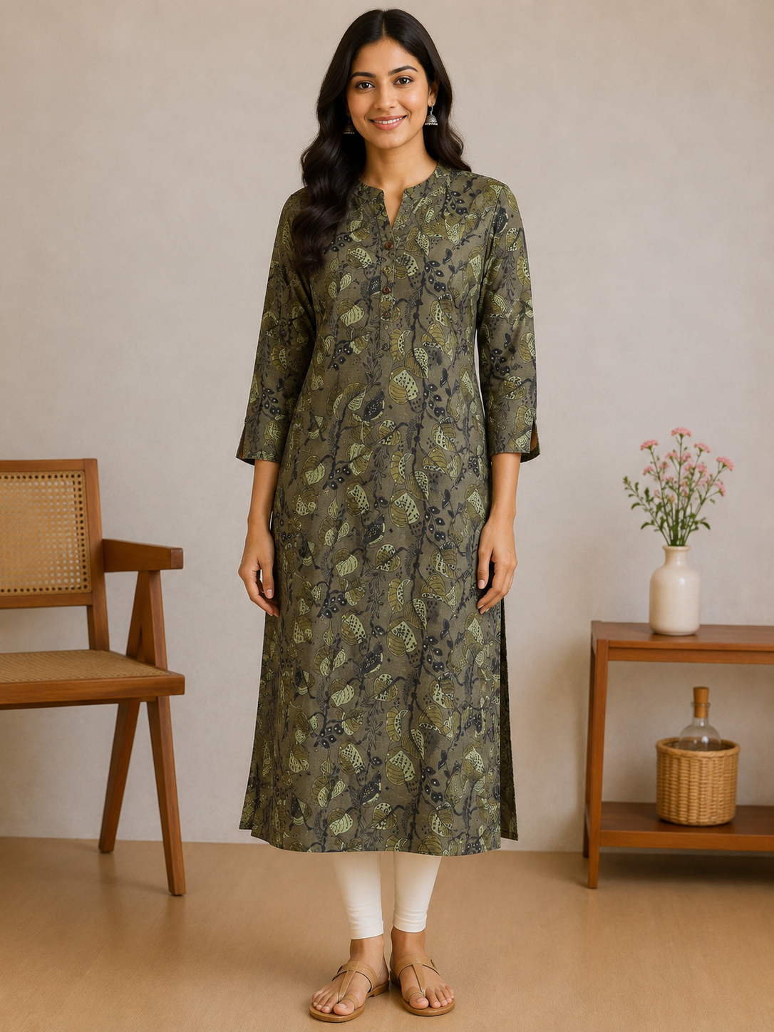 Vanya Cotton Printed Long Kurta