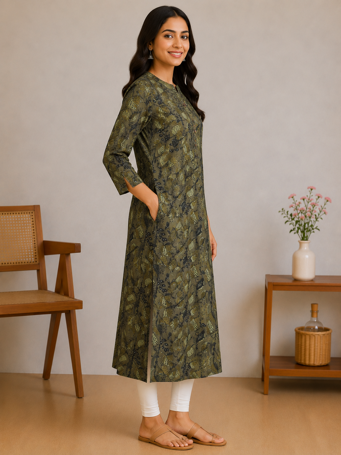 Vanya Cotton Printed Long Kurta
