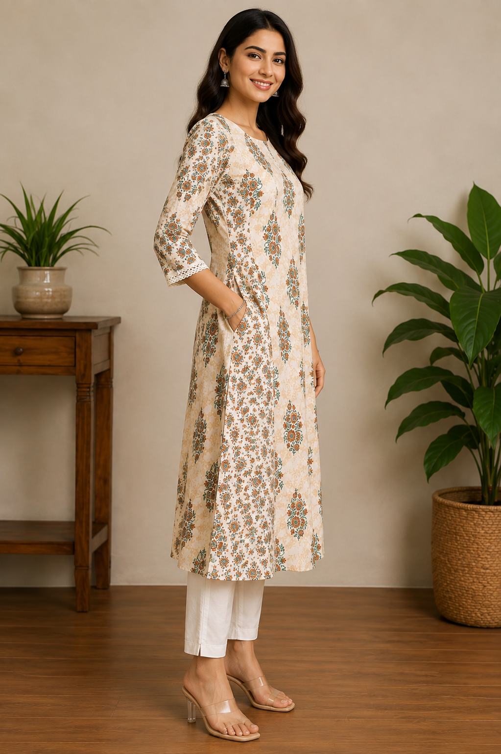 Aarini Cotton Printed Long Kurta