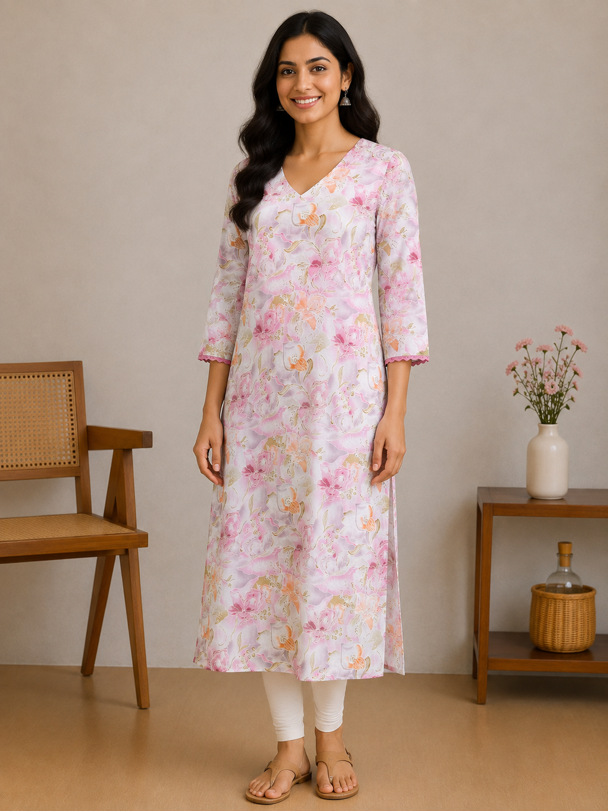 Aaira Cotton Printed Long Kurta