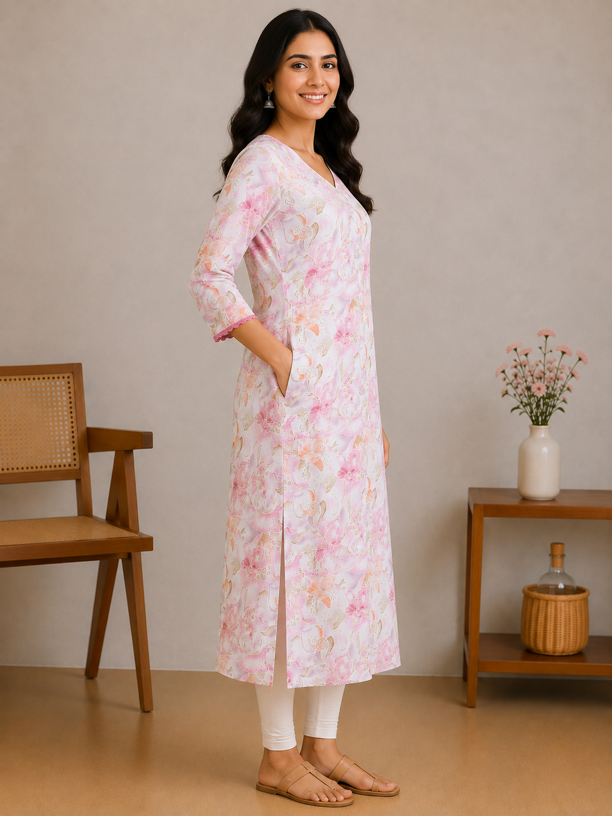 Aaira Cotton Printed Long Kurta