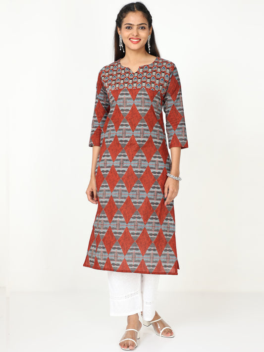 Cotton Block Printed Long Kurta