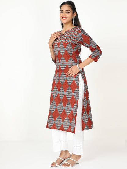 Cotton Block Printed Long Kurta