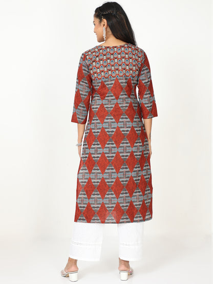 Cotton Block Printed Long Kurta