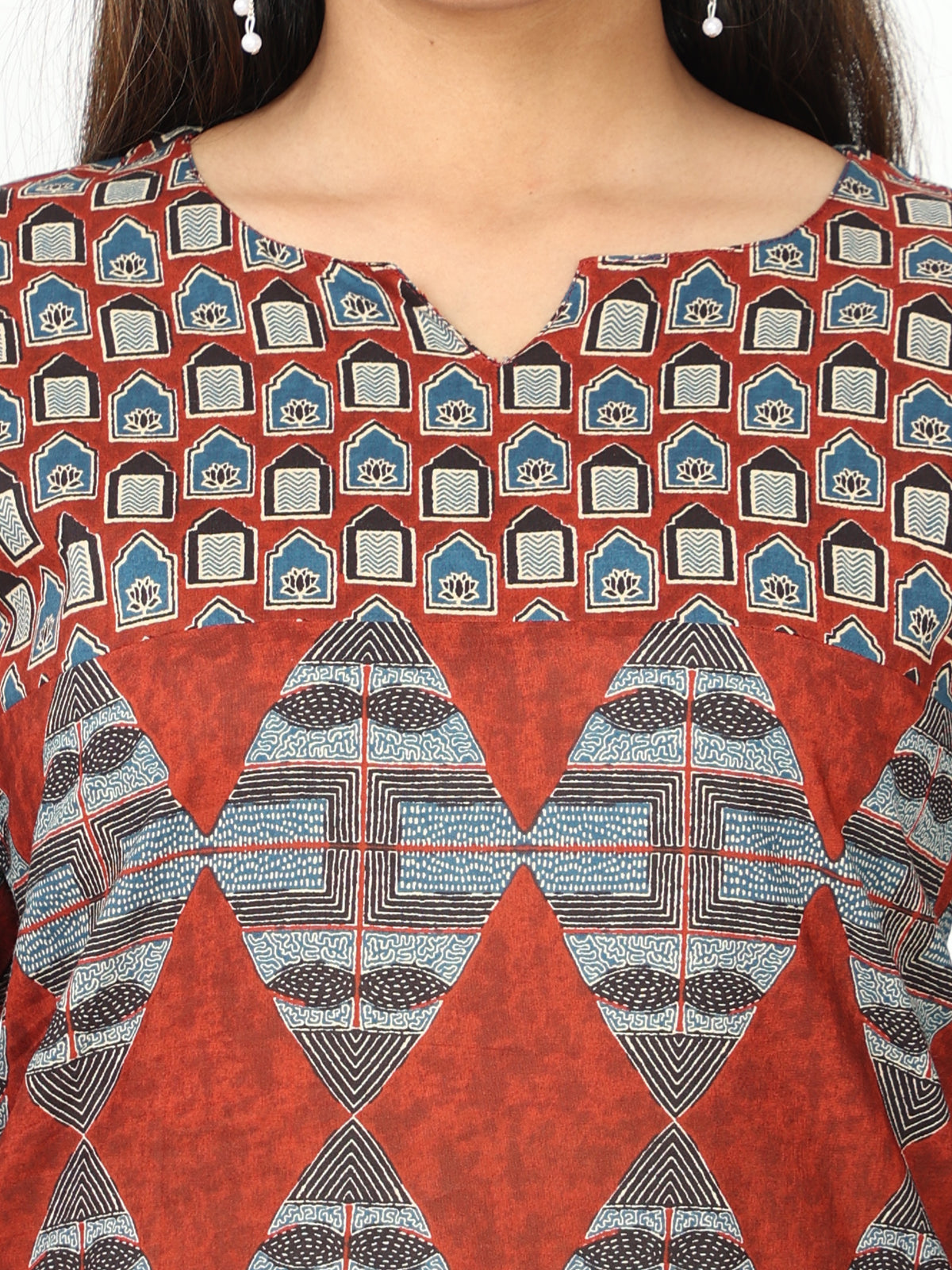 Cotton Block Printed Long Kurta