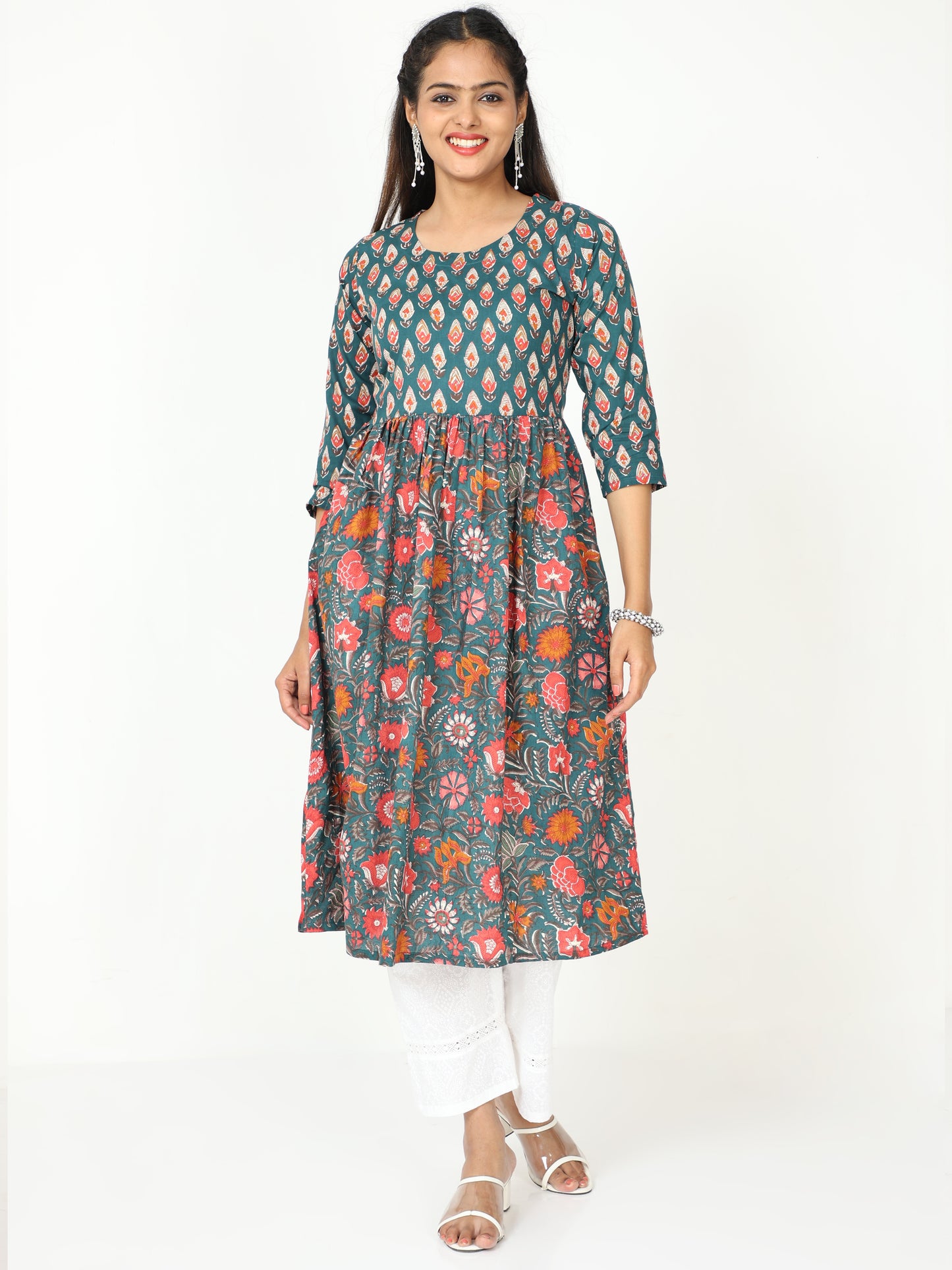 Cotton Block Printed Long Kurta